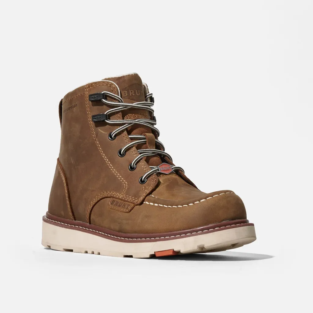 Non Insulated Steel Toe Work Boots 'Brunt' Women's 6" The Marin EH WP Soft Toe - Brown