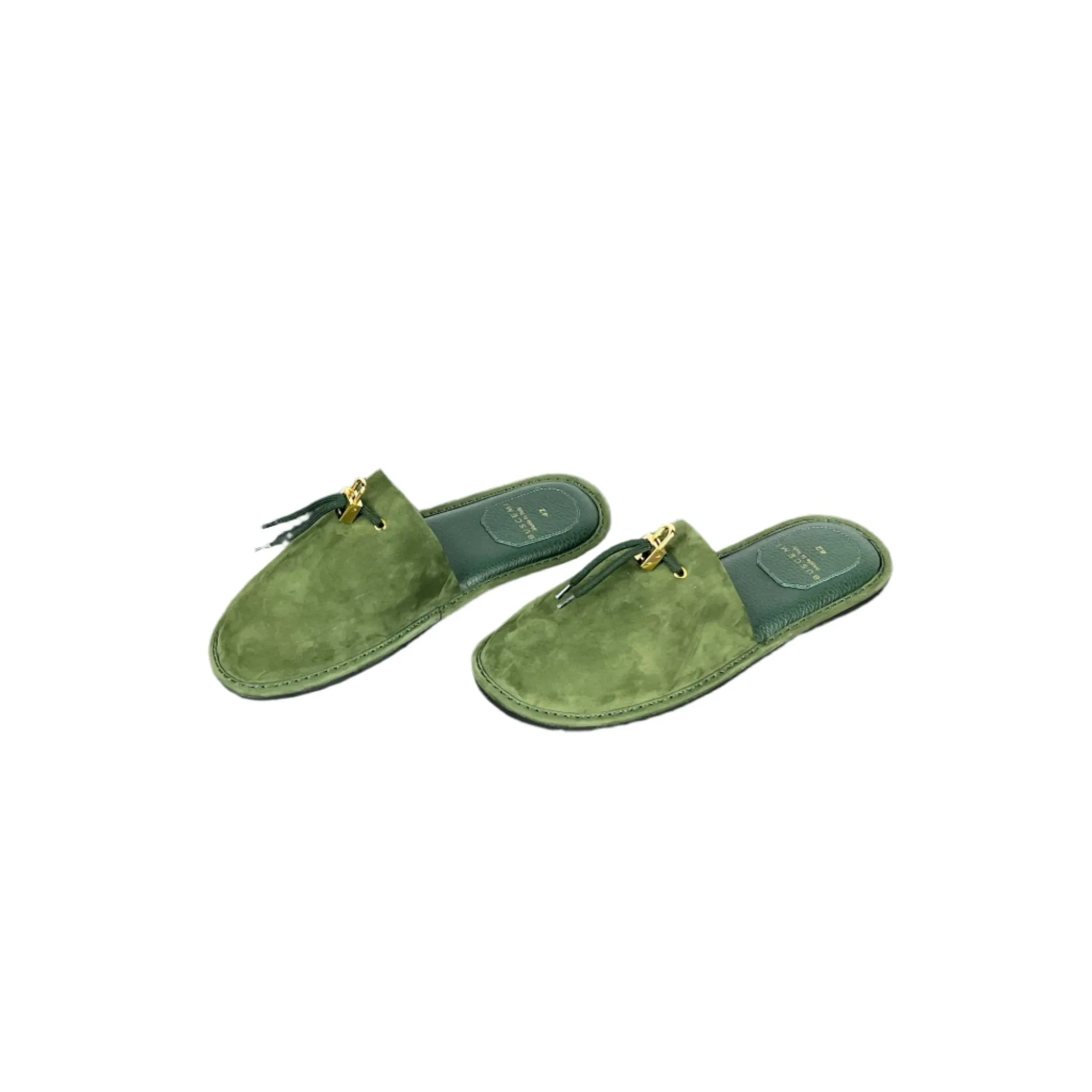 Children's Dog Slippers Buscemi Greenwich Dark Green Nabuk Slippers