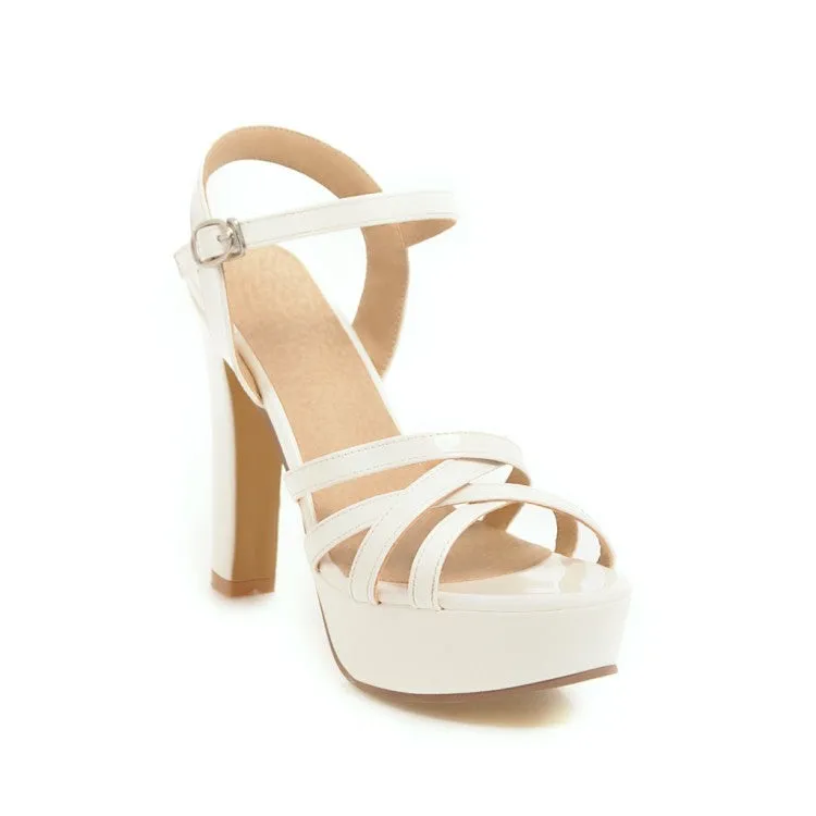 Teva Closed Toe Sandals Women's Solid Color Hollow Out Roman Style Chunky Heel High Heels Platform Sandals