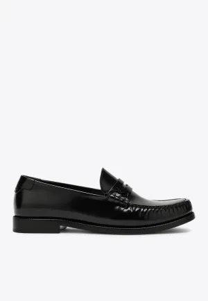 Cassandre Leather Penny Loafers Saint Laurent Le Loafers
