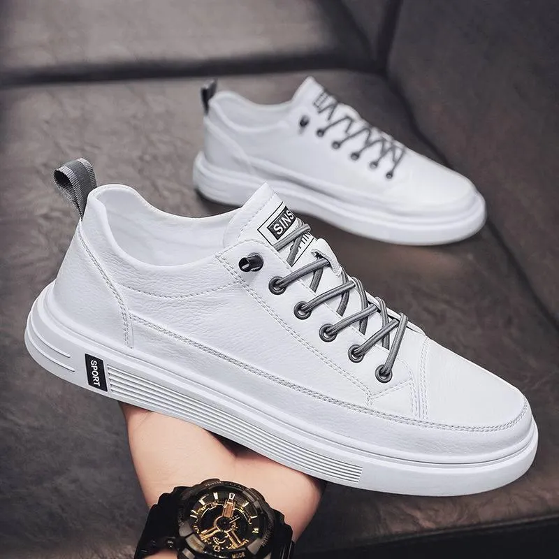 Foot Pain From Flat Shoes Casual White Men Shoes Summer Breathable Flat Bottom | Stylish and Comfortable