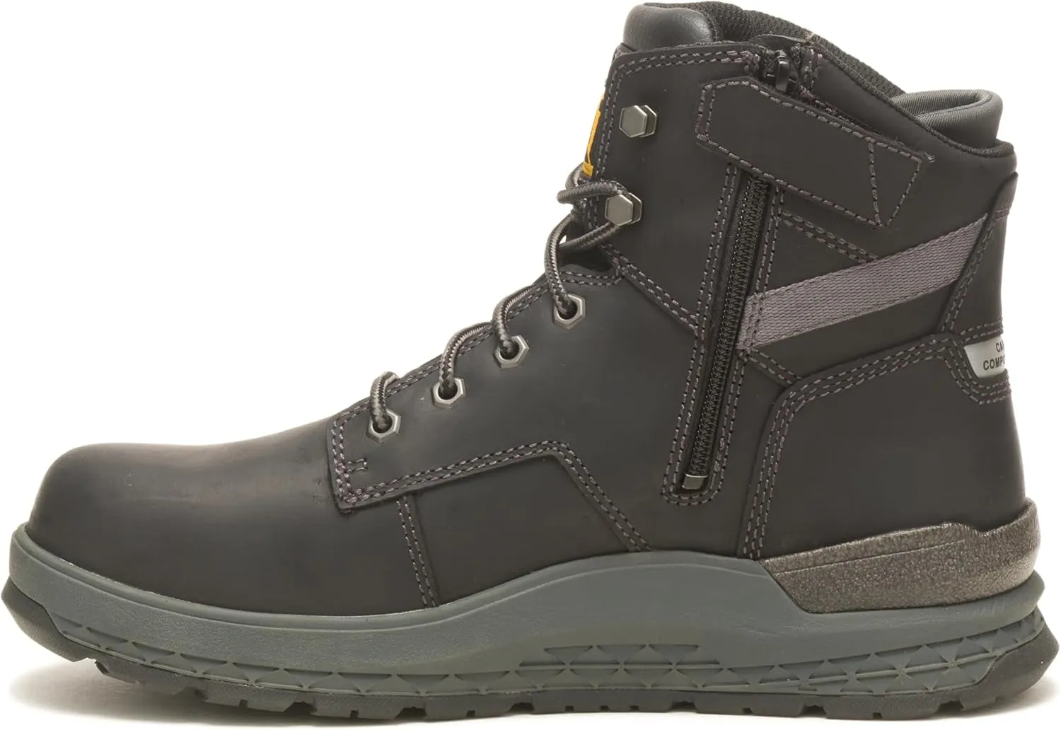 Leather Lace Up Work Boots Caterpillar Men's Impact Zip Carbon Composite Toe Workboot