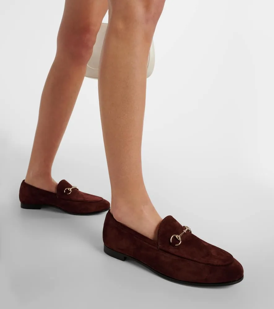 Comfort Loafers Gucci Gucci Jordaan Horsebit suede loafers