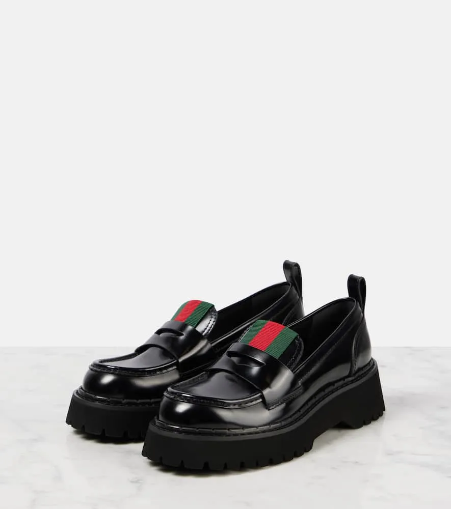 Gucci Web Stripe leather loafers Tods Loafers Sale