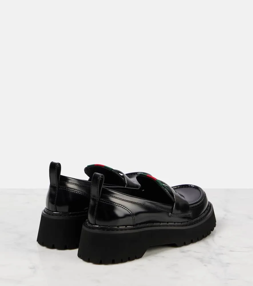 Gucci Web Stripe leather loafers Corkys Loafers