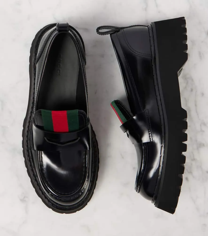 Yves Saint Laurent Loafers Gucci Web Stripe leather loafers