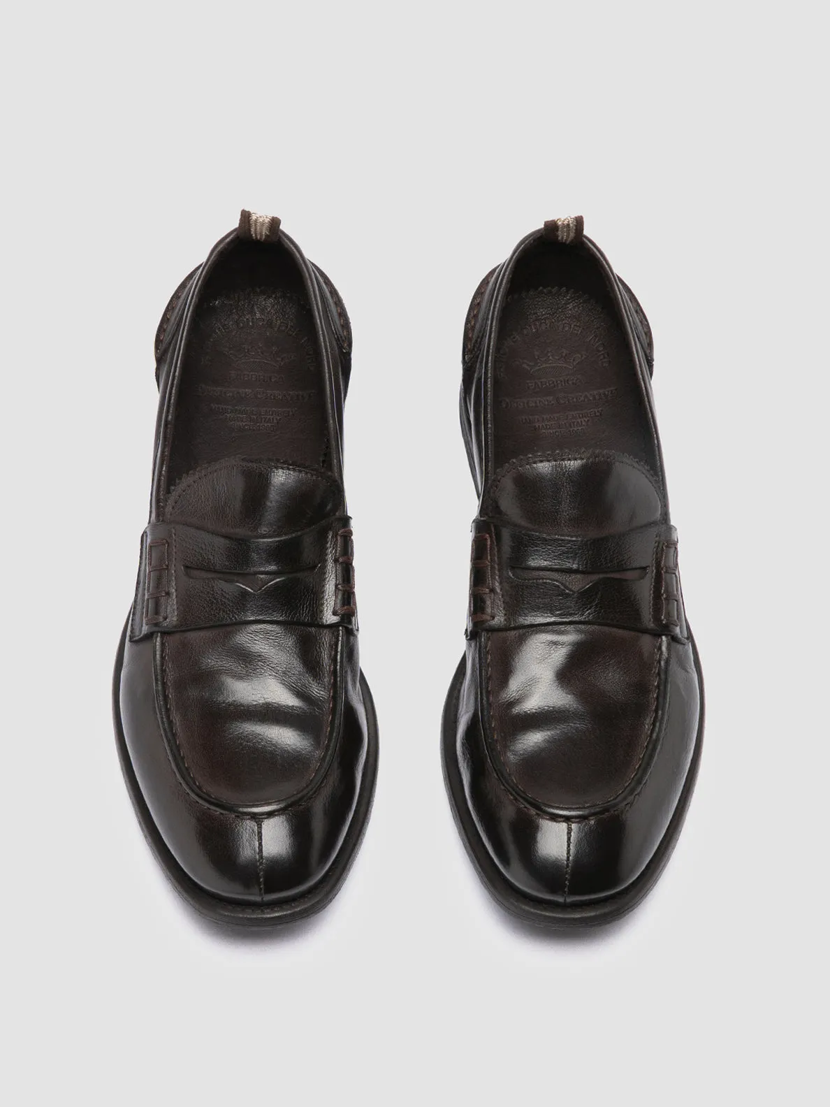 CHRONICLE 144 - Brown Leather Penny Loafers Asos Slip On Loafers