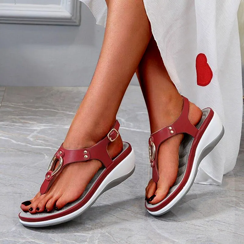 Cilool Beach Solid Color Flip Flops For Women Clip Toe Ladies Shoes Breeze Flip Flops