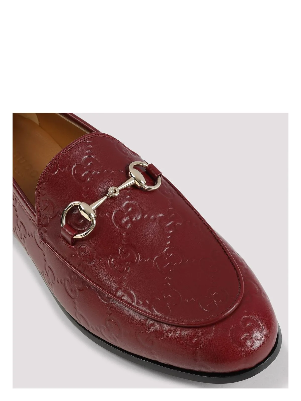 Loafers Burgundy GUCCI JORDAAN LEATHER LOAFERS