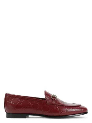 GUCCI JORDAAN LEATHER LOAFERS Alligator Skin Loafers