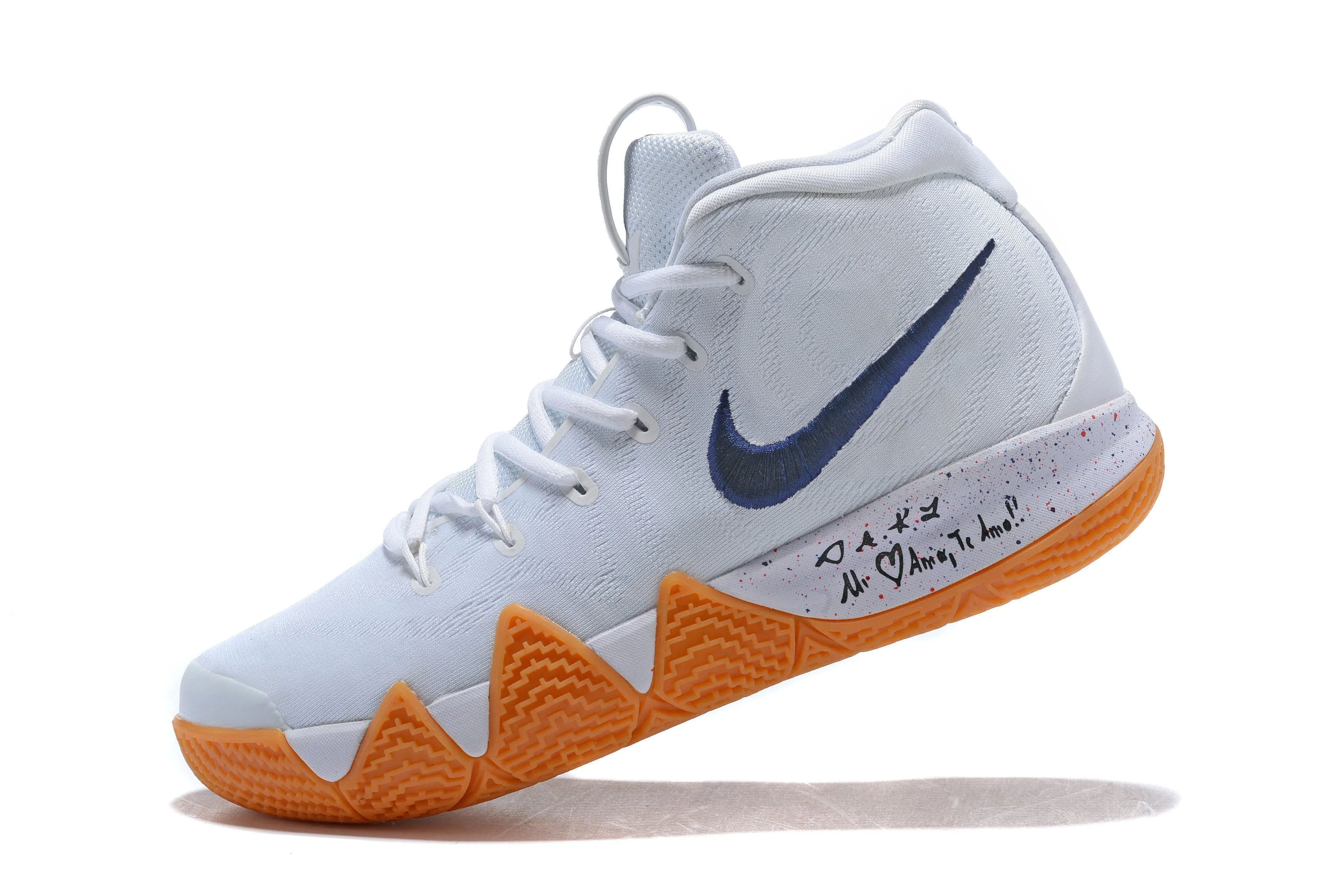 Valentine Asics Shoes Nike Kyrie 4 White Raw Rubber Men Basketball Shoes Sale Size US 7-12