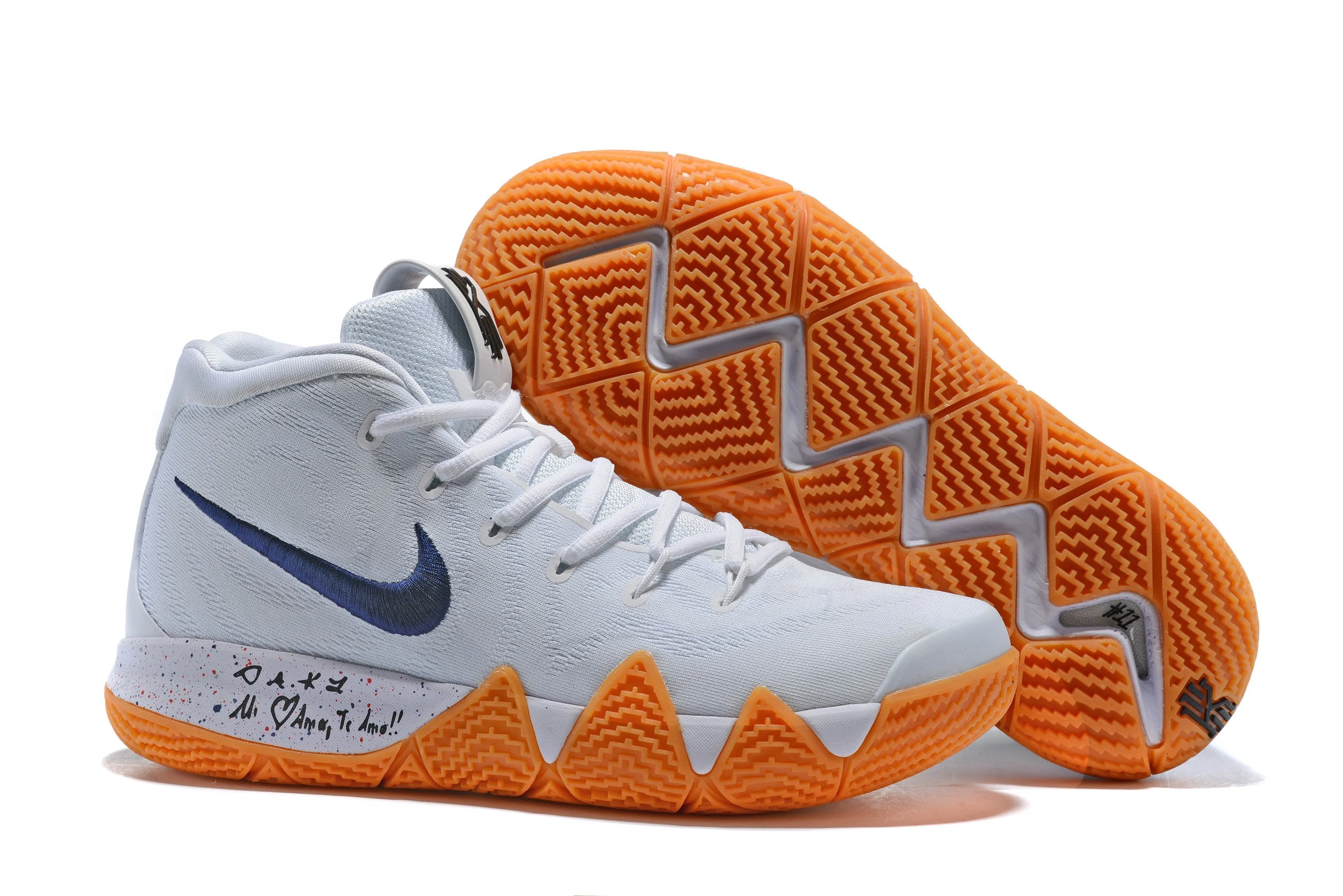 Asics Hyper Throw Shoes Nike Kyrie 4 White Raw Rubber Men Basketball Shoes Sale Size US 7-12