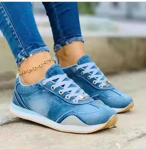 Color block lace up canvas shoes for women Roofing Sneakers