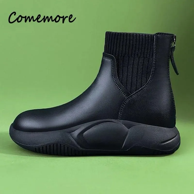 Non Slip Running Shoes Comemore Platform Flats Sports Chelsea Boots B43210
