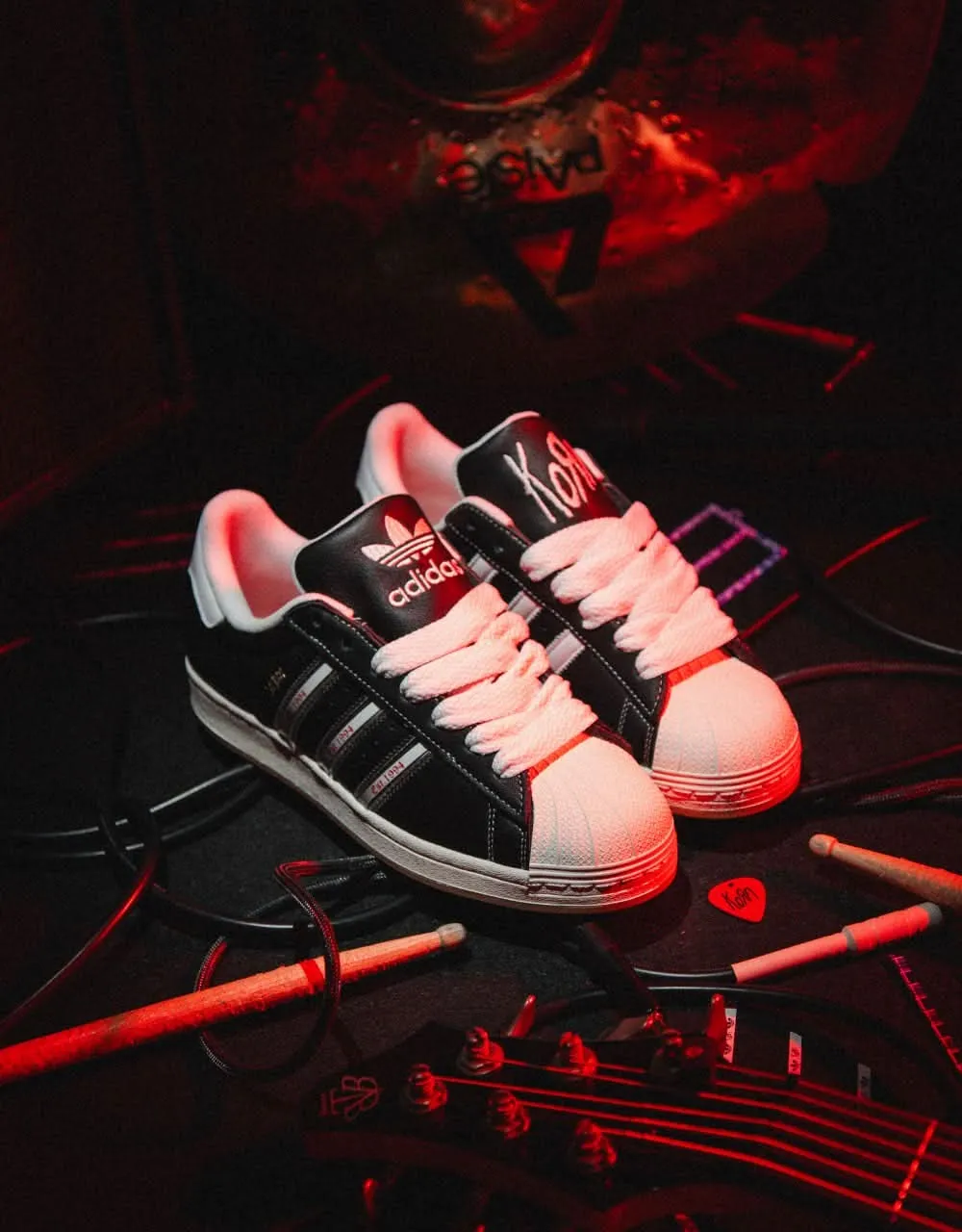 adidas x Korn Superstar Shoes - Core Black/Translucent/Better Scarlet Adidas Running Shoes Price 100 Euro