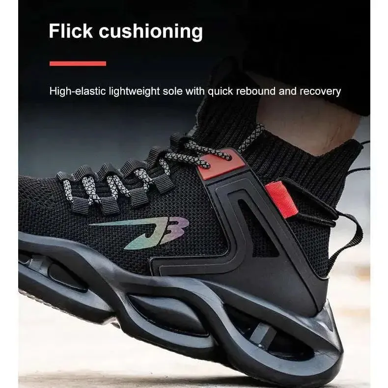 Breathable Steel Toe Safety Sneakers  Lightweight, Puncture-Resistant Work Shoes Pull On Work Boots Made In Usa