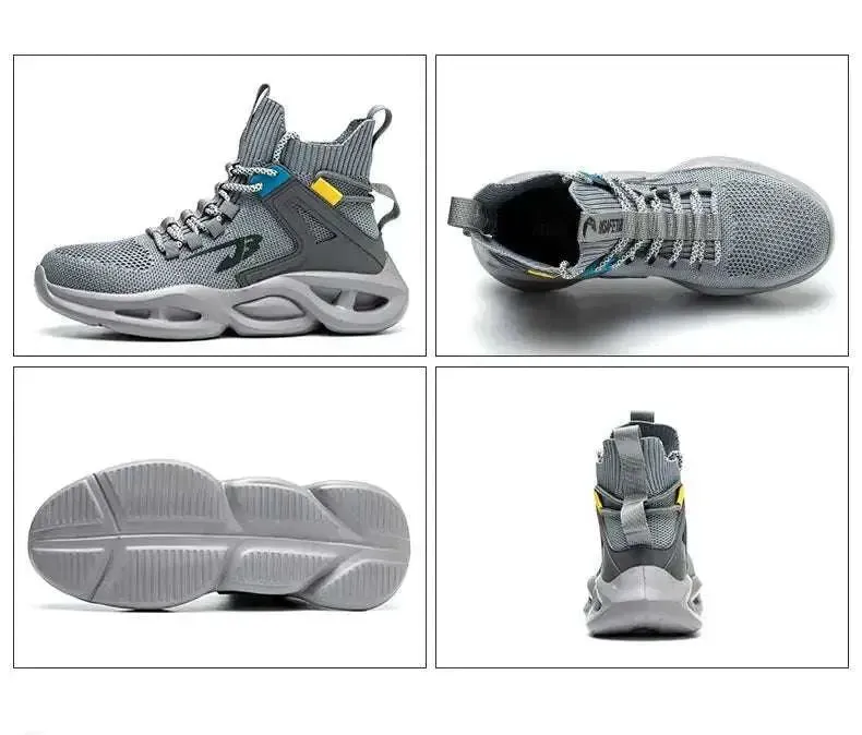 Breathable Steel Toe Safety Sneakers  Lightweight, Puncture-Resistant Work Shoes Boot For Work