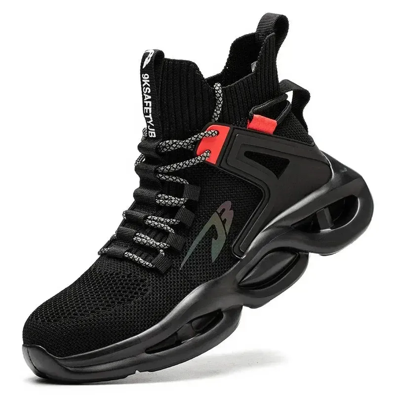 Breathable Steel Toe Safety Sneakers  Lightweight, Puncture-Resistant Work Shoes Unlined Leather Work Boots