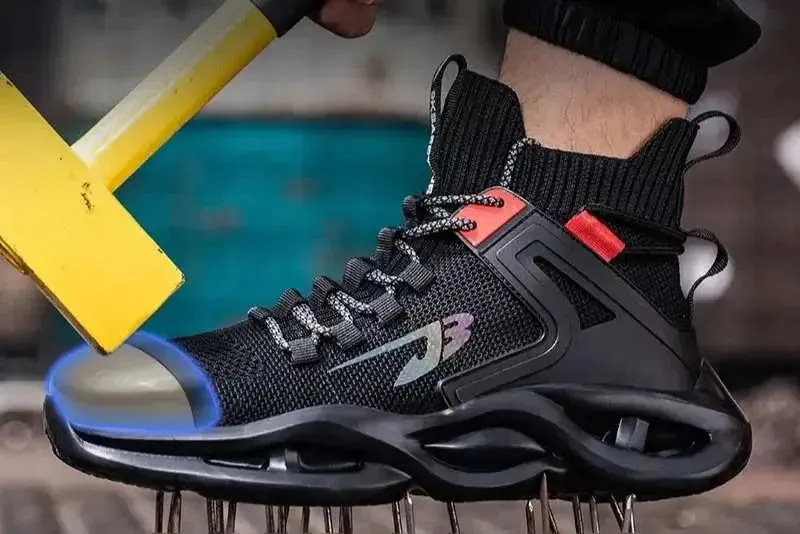 Breathable Steel Toe Safety Sneakers  Lightweight, Puncture-Resistant Work Shoes Cowboy Boot Work Boots