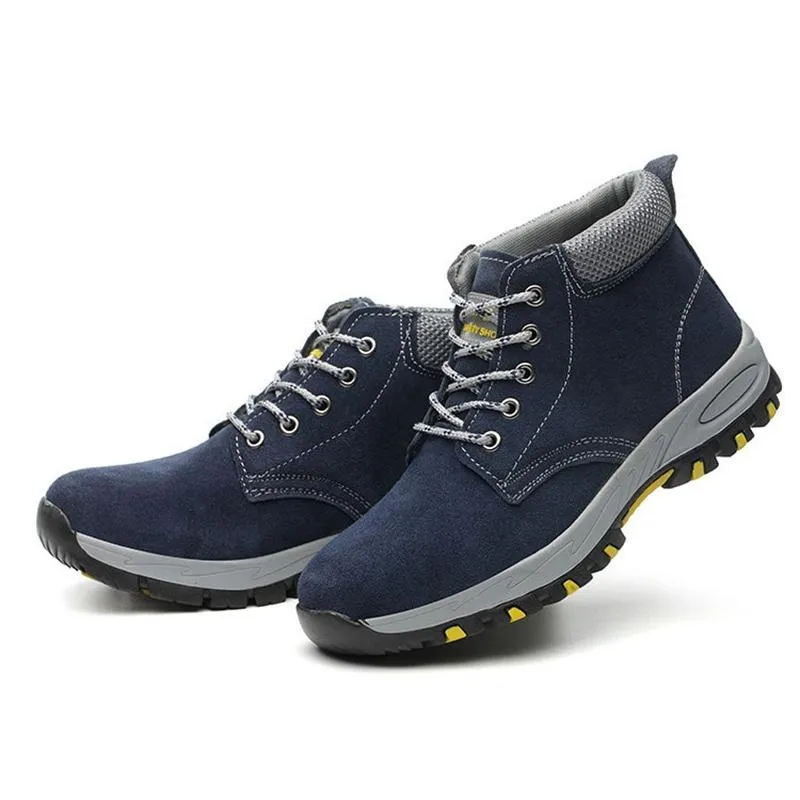 Barefoot Work Boots Steel Toe Men's Steel Toe Cap Safety Shoes - Protective Work, Hiking, and Trainer Boots