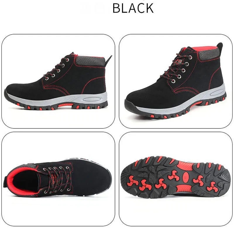 Men's Steel Toe Cap Safety Shoes - Protective Work, Hiking, and Trainer Boots Rubber Boots Work Safety Boots