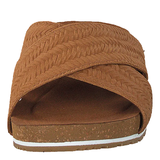 Moschino Flip Flops Malibu Waves Cross Slide Rust Embossed Suede