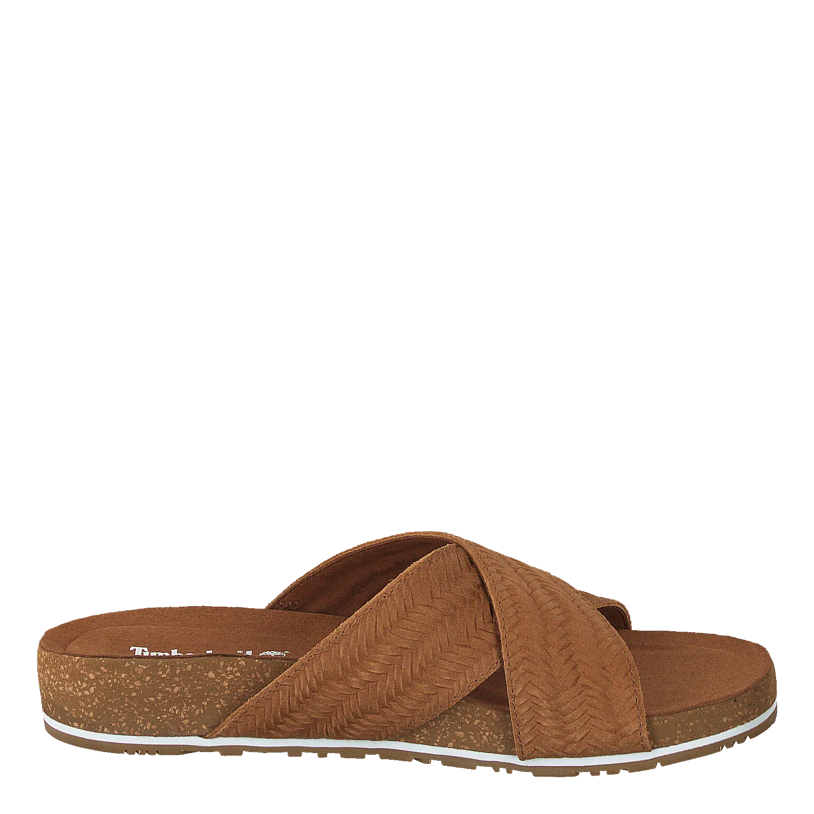 Models In Flip Flops Malibu Waves Cross Slide Rust Embossed Suede