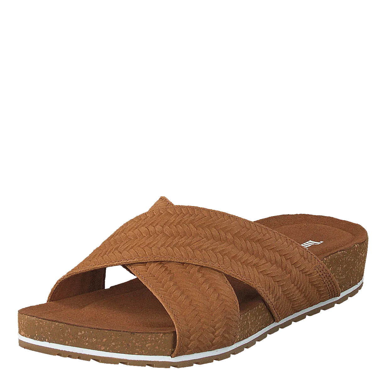 Malibu Waves Cross Slide Rust Embossed Suede Journeyer Flip Flops