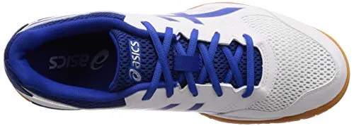 Asics Running Shoes Wide Feet ASICS Men Gel-Rocket 8 White/Illusion Blue Badminton Shoes-6 UK/India (40 EU) (7 US) (B706Y.124)