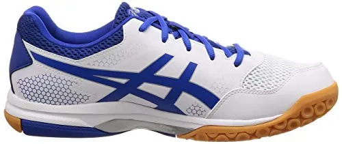 Asics Shoes Vintage ASICS Men Gel-Rocket 8 White/Illusion Blue Badminton Shoes-6 UK/India (40 EU) (7 US) (B706Y.124)