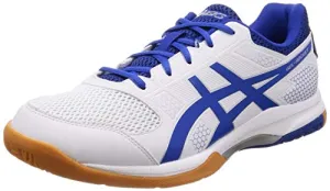 Asics Gel Pickleball Shoes ASICS Men Gel-Rocket 8 White/Illusion Blue Badminton Shoes-6 UK/India (40 EU) (7 US) (B706Y.124)