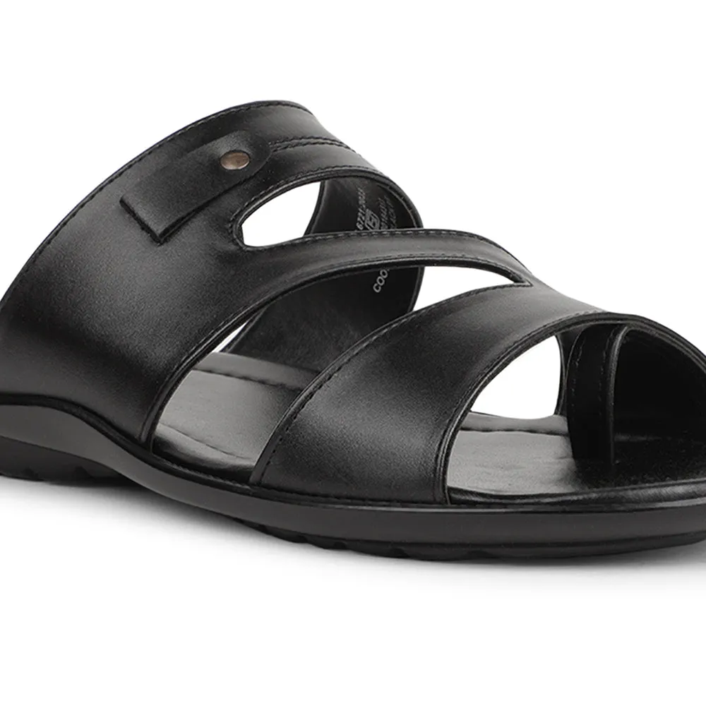 Footwear Slippers Coolers Black Casual Slipper For Men COOL99-605 By Liberty