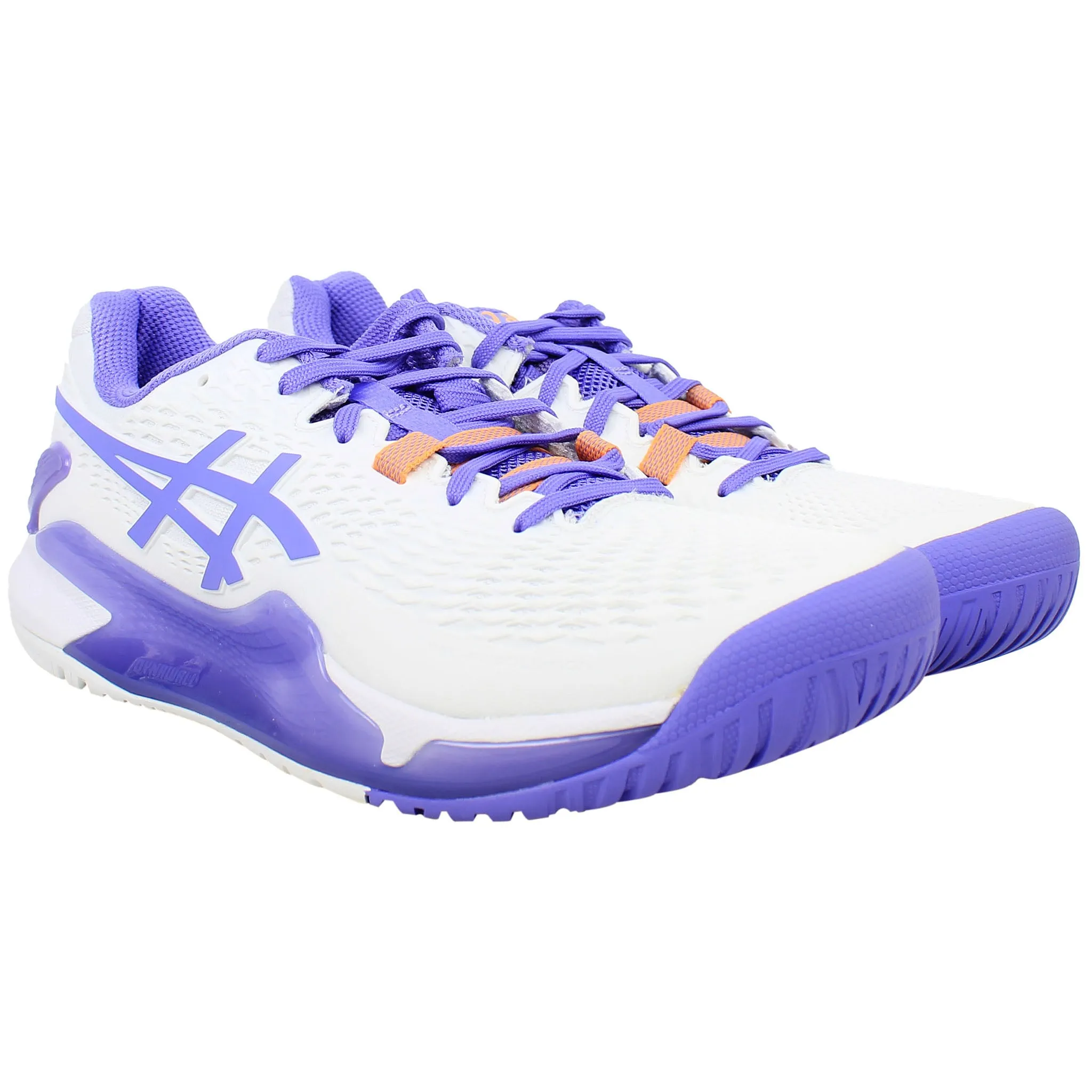 Asics Gel-Resolution 9 Womens White Tennis Shoes Asics Blue Running Shoes