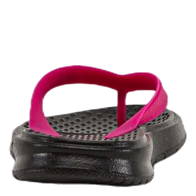 Solay Thong Pink/Black Flip Flops Funny