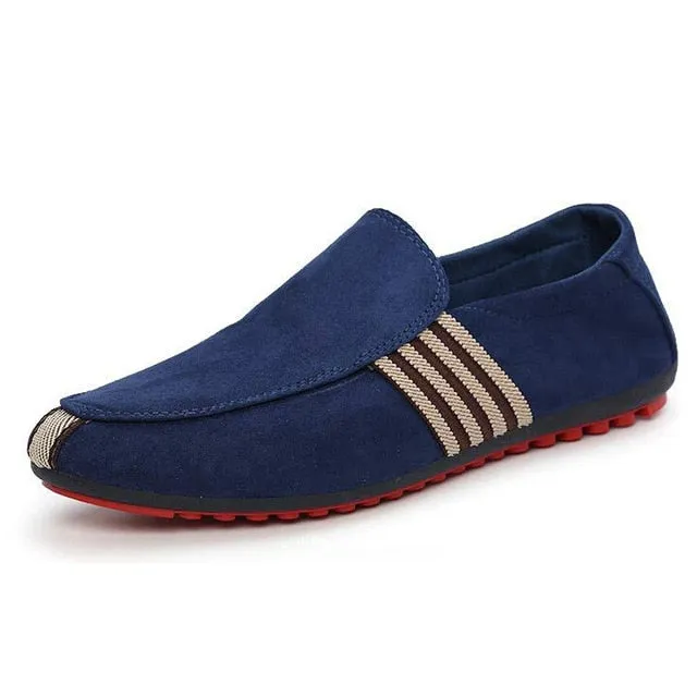 HEE GRAND Brand 2017 Fashion Slip-On Flat Breathable Casual Male Shoes, Striped Solid Men Summer Fashion Shoes XMR212 Wide Flat Feet Walking Shoes