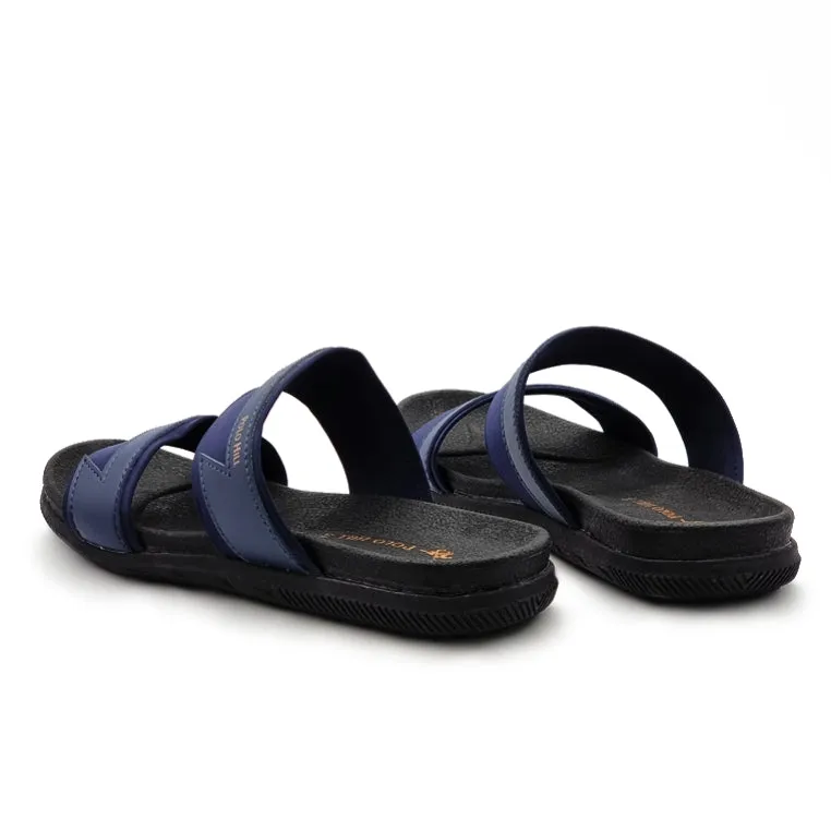 Sandals Comfortable Walking Contrasted Two Band Slide Sandals
