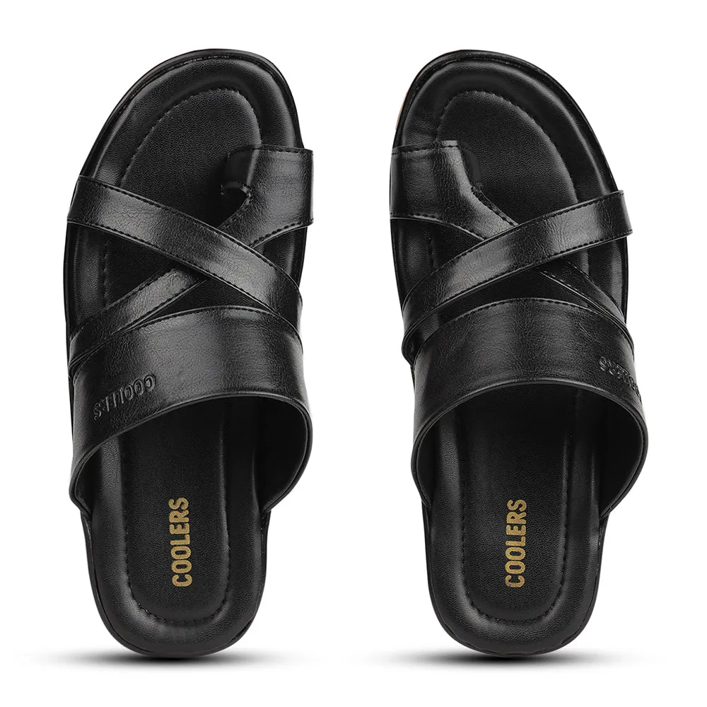 Coolers Black Casual Slipper For Men ORTIZ-36 By Liberty Slippers Microwave