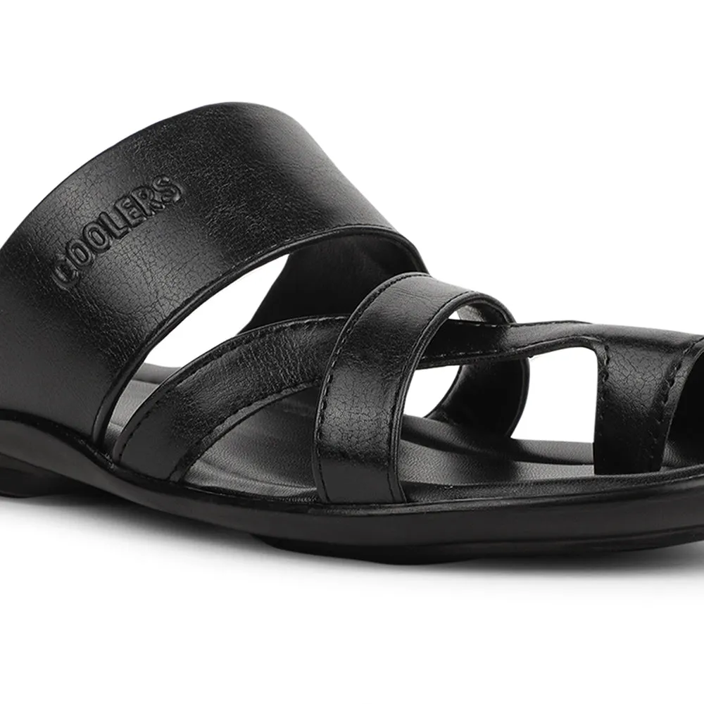 Coolers Black Casual Slipper For Men ORTIZ-36 By Liberty Hamster Slippers