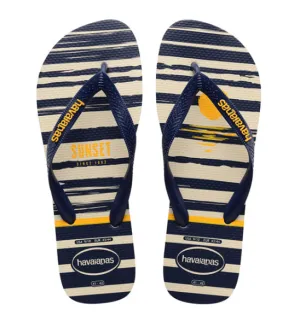 HAVAIANAS TOP NAUTICAL - BEIGE.NAVY BLUE Hey Dudes Slippers