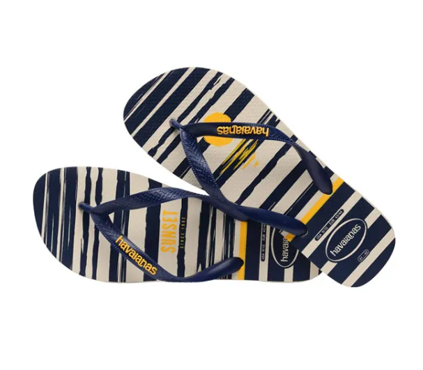HAVAIANAS TOP NAUTICAL - BEIGE.NAVY BLUE Wedding Dancing Slippers