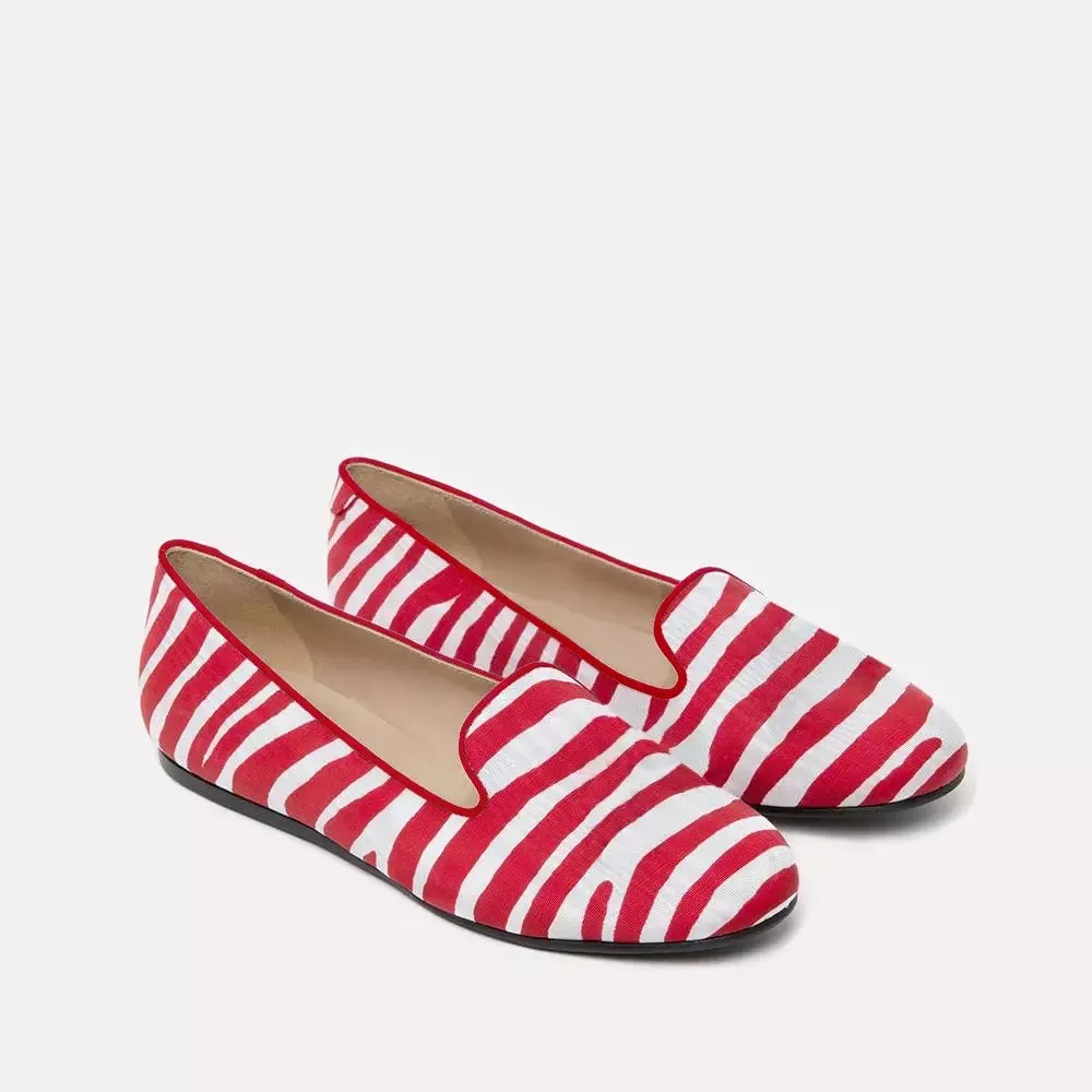 Bcbg Shoes Charles Philip Zebra Print Silk Loafers with Tassels