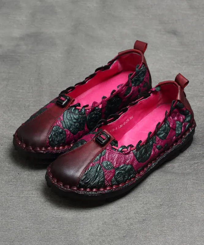 Comfy Flat Work Shoes 2024 Chocolate Splicing Embossed Flat Feet Shoes For Women