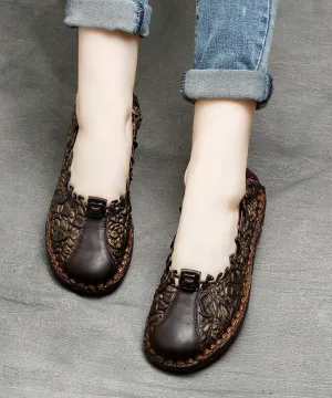 2024 Chocolate Splicing Embossed Flat Feet Shoes For Women Canvas Shoes Flats