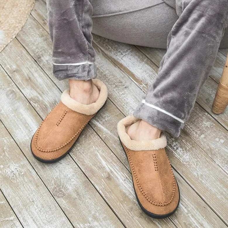 Transparent Slippers Cuzcare Men Suede Indoor Slippers Comfy Sole Warm Shoes