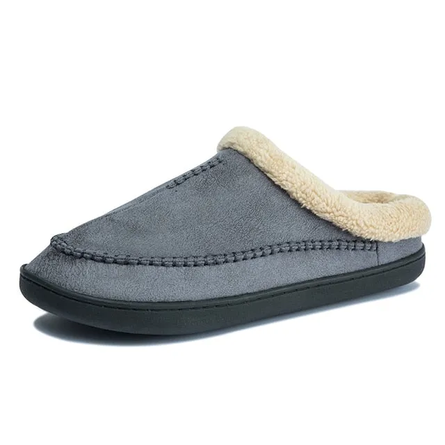 Shoes To Slippers Cuzcare Men Suede Indoor Slippers Comfy Sole Warm Shoes