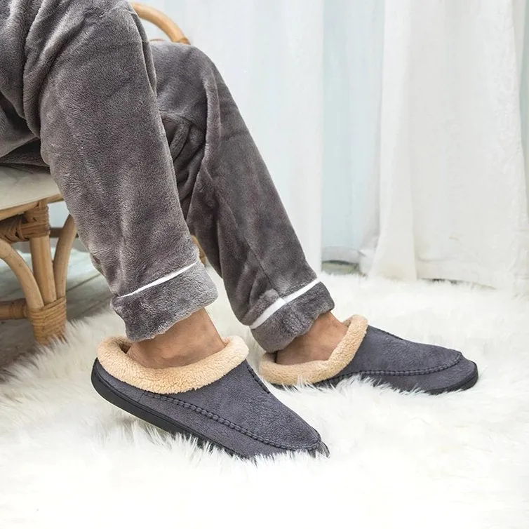 Lightweight Slippers For Summer Cuzcare Men Suede Indoor Slippers Comfy Sole Warm Shoes