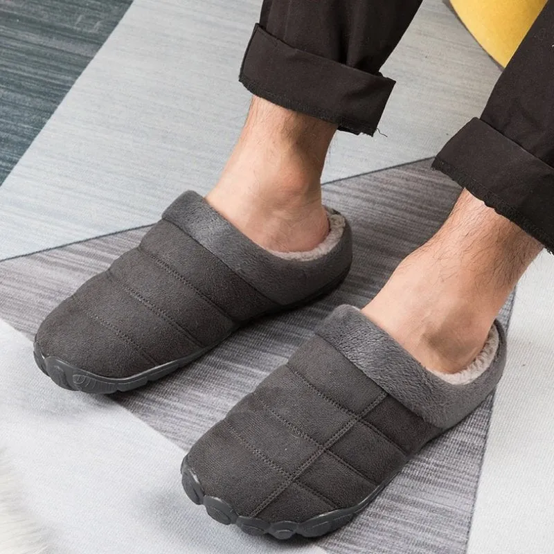 Duckie Slippers Cuzcare Winter Fur Slippers For Men Suede Interior Shoes