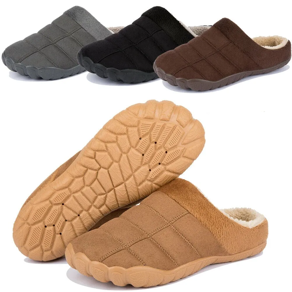 Rubber Slippers Cuzcare Winter Fur Slippers For Men Suede Interior Shoes