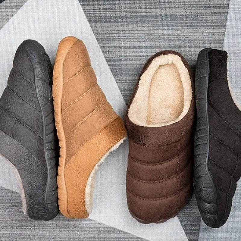 Winter Outdoor Slippers Cuzcare Winter Fur Slippers For Men Suede Interior Shoes