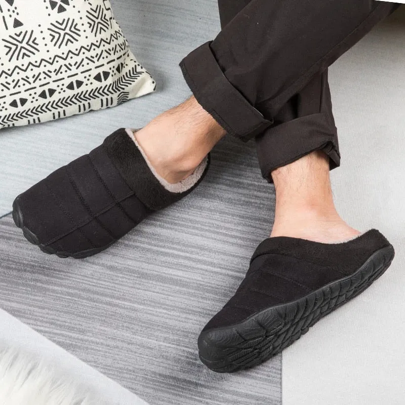 Draco Slides Cuzcare Winter Fur Slippers For Men Suede Interior Shoes